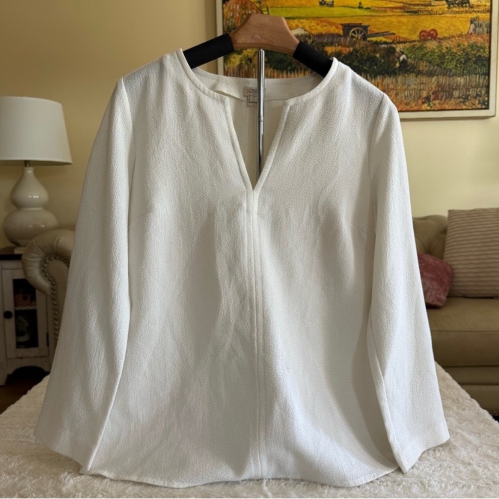 Zara White Blouse with V-Neck